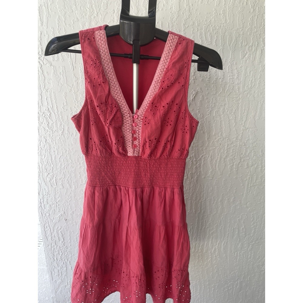 Kings Road Size M Ladies Eyelet Dress Peach Lined Cute Summer Beach Dress